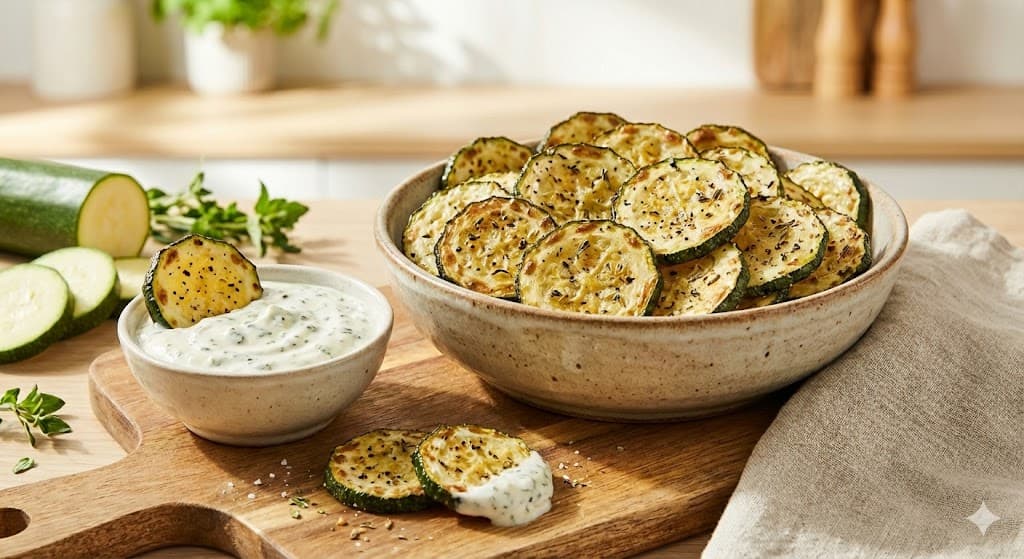 Crispy Air Fryer Zucchini Chips (Keto & Low Carb)