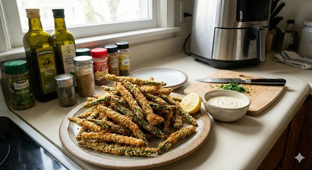 Crispy Air Fryer Green Bean Fries with Panko